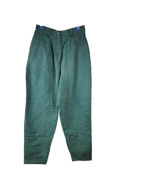 Izod Vintage 80s Green Pants Women 10 High Rise Relaxed Straight Jeans Preppy M